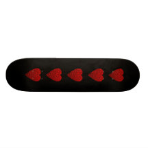 Image rouge lumineuse de coeur skateboard customisable