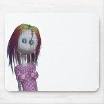 Image tramée de poupée des cheveux 3D Bonga d'arc- Tapis De Souris