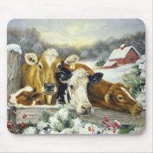 Image vintage de vache tapis de souris