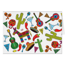 Images mexicaines de partie de fiesta cartes de vœux