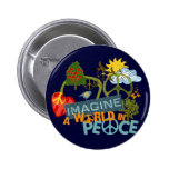 Imaginez un monde dans la paix pin's