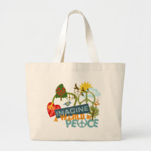 Imaginez un monde dans la paix sacs en toile