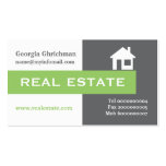 Immobiliers gris, blanc, vert attirant cartes de visite
