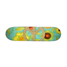 Impression florale super Girly colorée de paix Skateboards Personnalisés