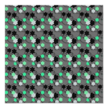 Impression florale vert clair, blanche et noire photo d’art