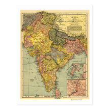 IndiaPanoramic MapIndia Cartes Postales