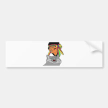INDIEN ET LOUP 1.PNG ADHÉSIF POUR VOITURE