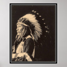 Indien vintage : Effrayé d'Eagle, Sioux - Posters