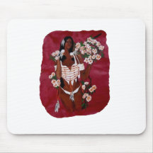 INDIENNE FLEURS.png Tapis De Souris
