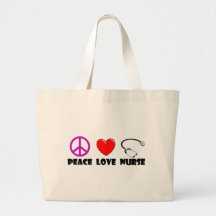 Infirmière d'amour de paix sac en toile