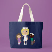 Infirmière de bande dessinée et sac fourre-tout mi sacs