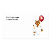 Infirmière de chat de bande dessinée avec le ballo modèle de carte de visite
