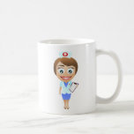 Infirmière féminine heureuse tasse à café