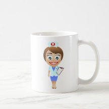 Infirmière féminine heureuse tasse à café