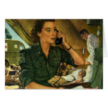Infirmière médicale patriote et militaire vintage  cartes de vœux