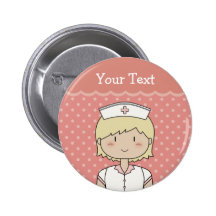 Infirmière mignonne de bande dessinée (blonde) badges