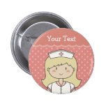 Infirmière mignonne de bande dessinée (blonde) pin's avec agrafe