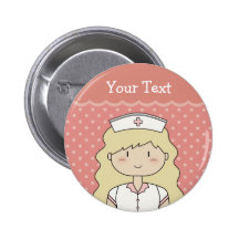 Infirmière mignonne de bande dessinée (blonde) badges avec agrafe