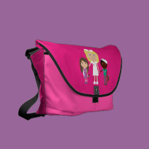 Infirmière mignonne de bande dessinée et sac messe sacs messenger