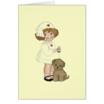 Infirmière vintage avec le T-shirts et les cadeaux Cartes De Vœux