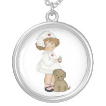 Infirmière vintage avec le T-shirts et les cadeaux Pendentifs Personnalisés
