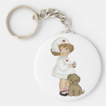 Infirmière vintage avec le T-shirts et les cadeaux Porte-clé