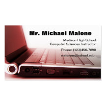 Information de professeur de technicien de clavier modèle de carte de visite