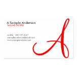 initiale aérienne : rouge modèle de carte de visite