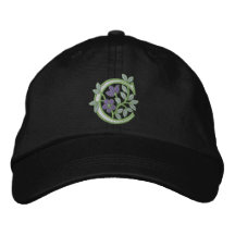 Initiale C de monogramme de fleur Chapeaux Brodés