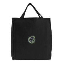 Initiale C de monogramme de fleur Sacs Brodés