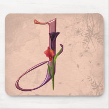 Initiale colorée J de calla Tapis De Souris