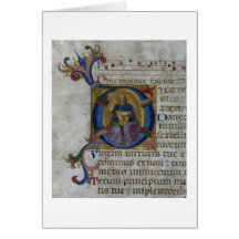 Initiale "D" de Mme 531 f.169v Historiated dépeign Cartes De Vœux