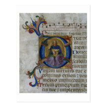 Initiale "D" de Mme 531 f.169v Historiated dépeign Carte Postale