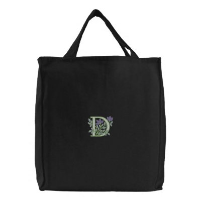 Initiale D de monogramme de fleur Sacs Brodés