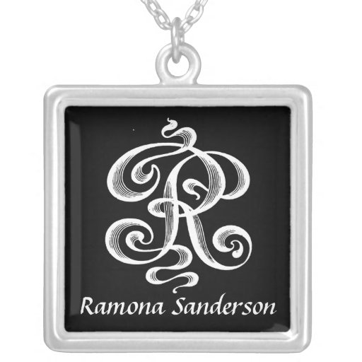 Initiale de monogramme de la lettre R de remous pe Collier