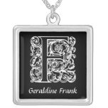 Initiale décorative de monogramme de la lettre F p Bijouterie Fantaisie