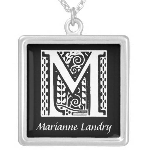 Initiale décorative de monogramme de la lettre M p Pendentifs
