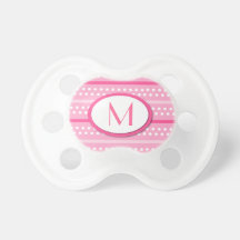 Initiale décorée d'un monogramme de rayures roses 
