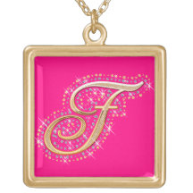 Initiale d'or F - collier mignon
