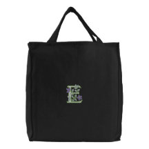 Initiale E de monogramme de fleur Sacs