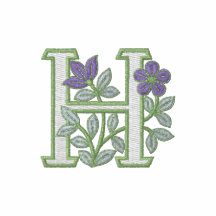 Initiale H de monogramme de fleur
