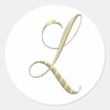 Initiale L de monogramme d'or Autocollant