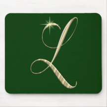 Initiale L de monogramme d'or Tapis De Souris