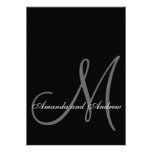 Initiale moderne blanche noire de faire-part de ma