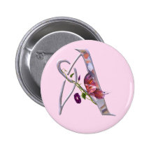 Initiale précieuse A de papillon Badge Avec Épingle