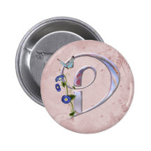 Initiale précieuse D de papillon Badges