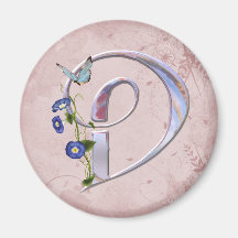 Initiale précieuse D de papillon Magnets Pour Réfrigérateur