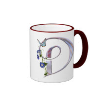 Initiale précieuse D de papillon Tasses