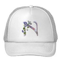 Initiale précieuse N de papillon Casquette De Camionneur