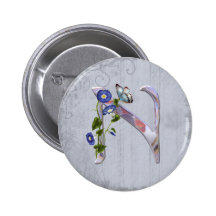 Initiale précieuse N de papillon Pin's Avec Agrafe